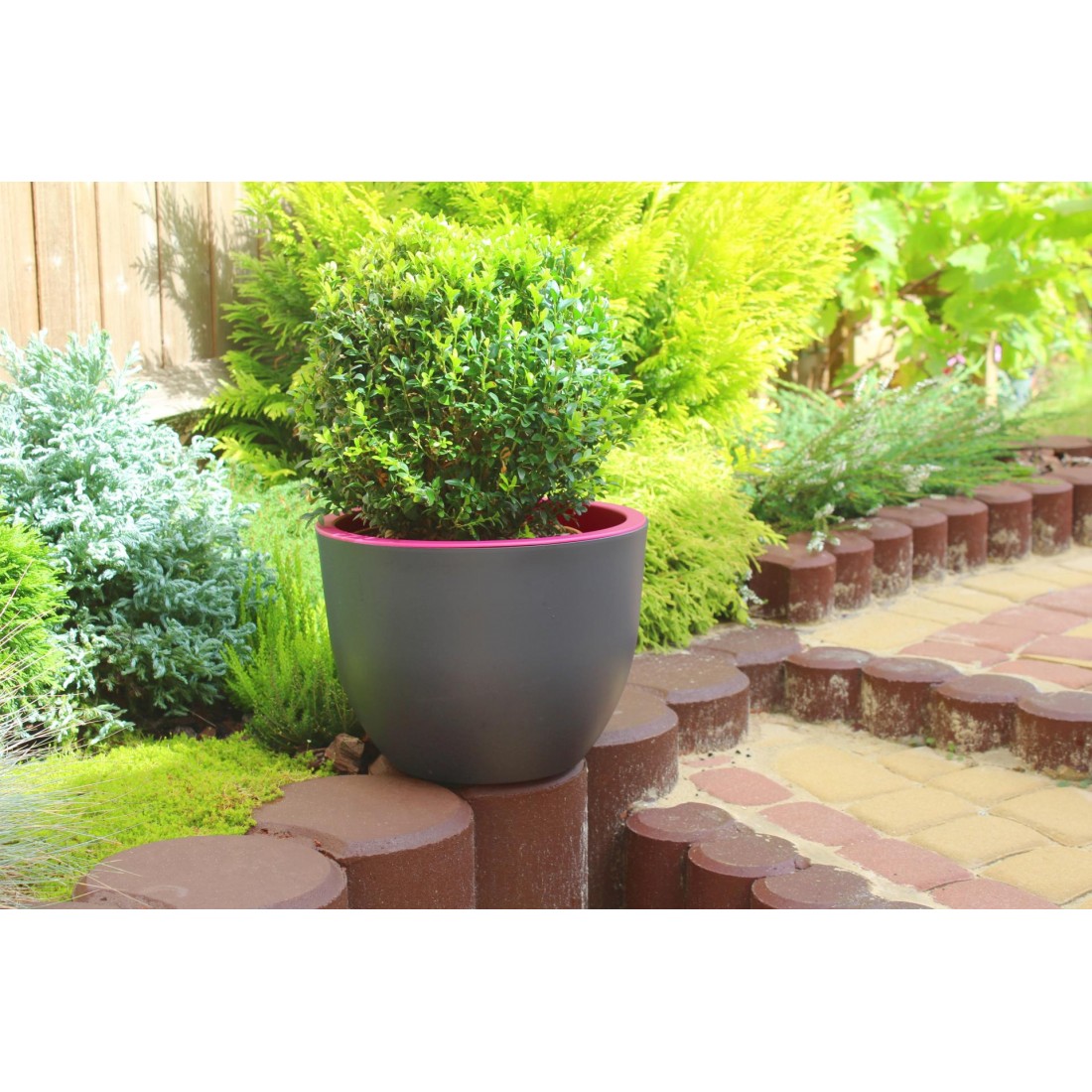 Muna Plant Pots Round anthracite + blueberry online shop sale UK